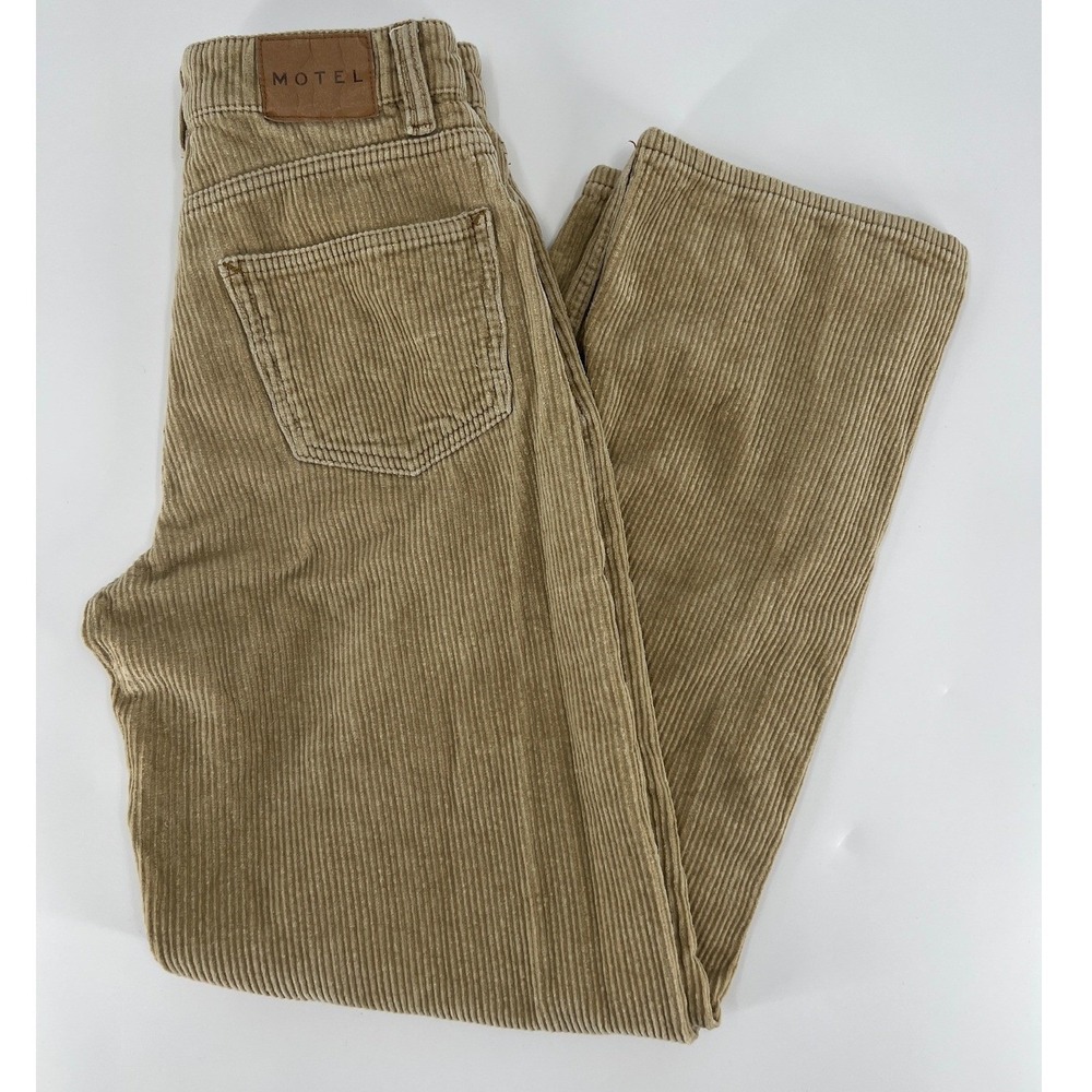 Motel Denim Tan Corduroy High Waisted Wide Leg Pants XXS